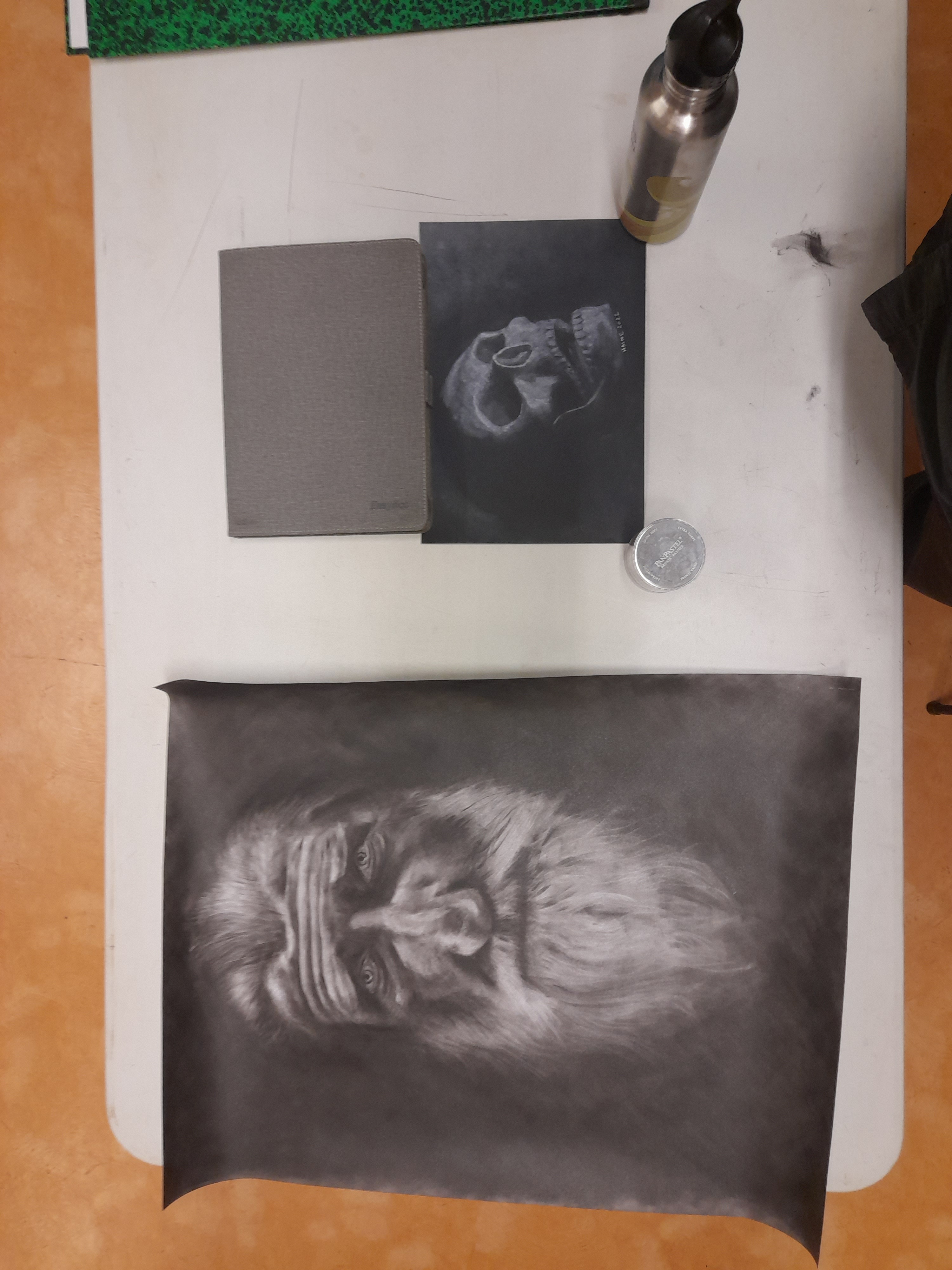 Comparaison de la taille du portrait avec une feuille A4